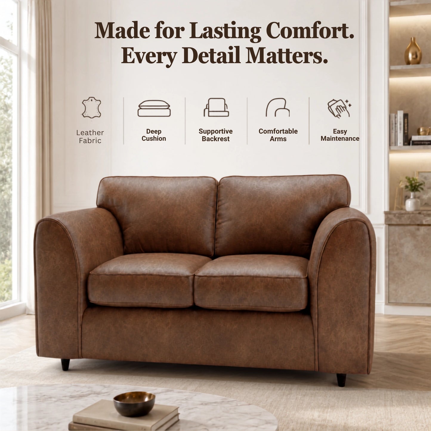 Chocolate Brown 2 Seater