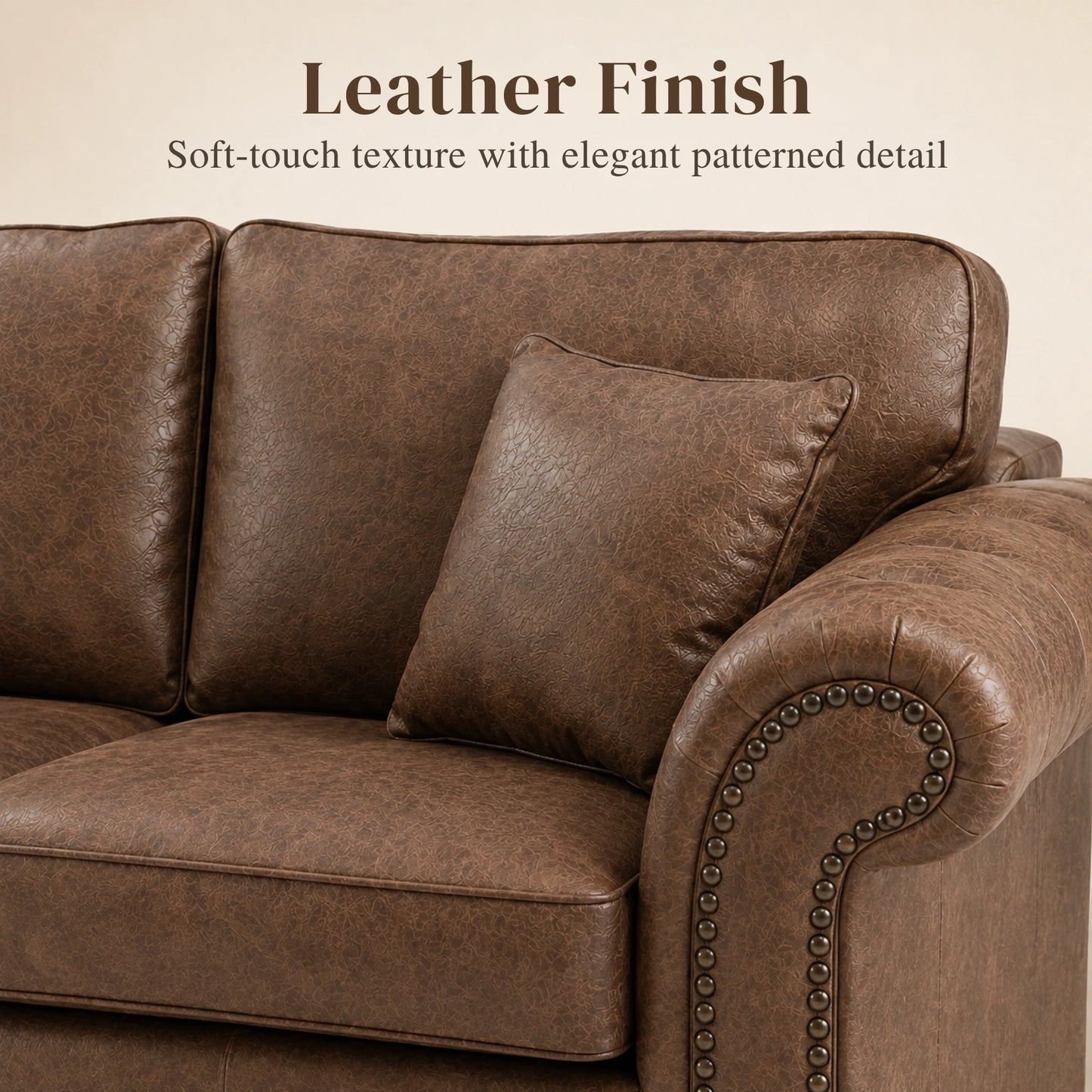 Oakland 3 Seater Full Back Leather Sofa