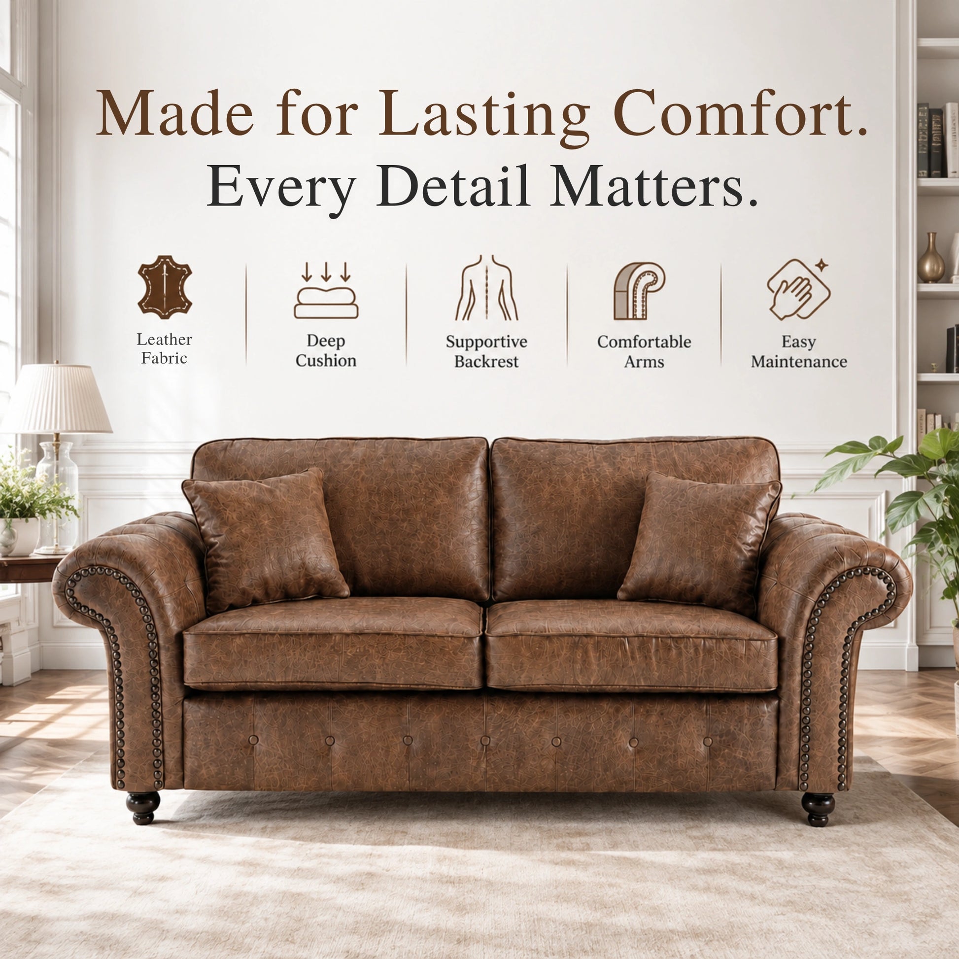 Chocolate Brown 3 seater
