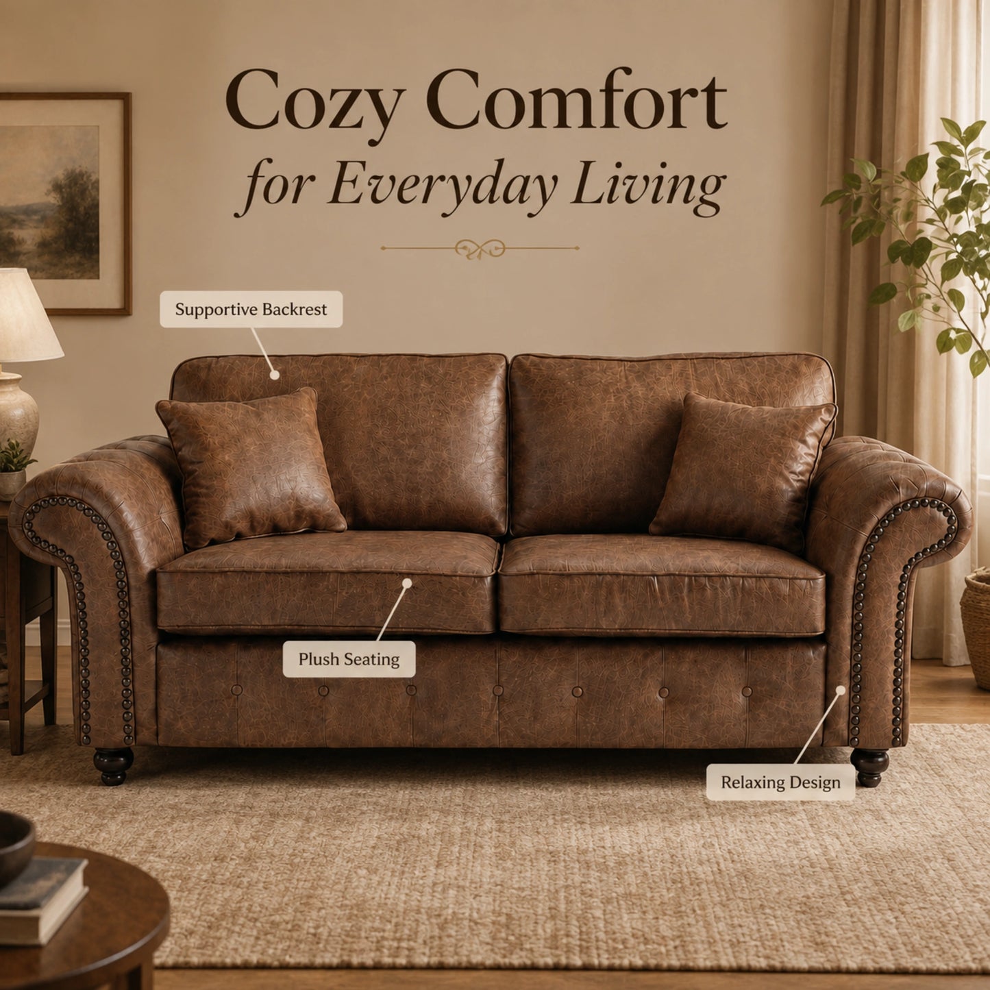 Chocolate Brown 3 seater