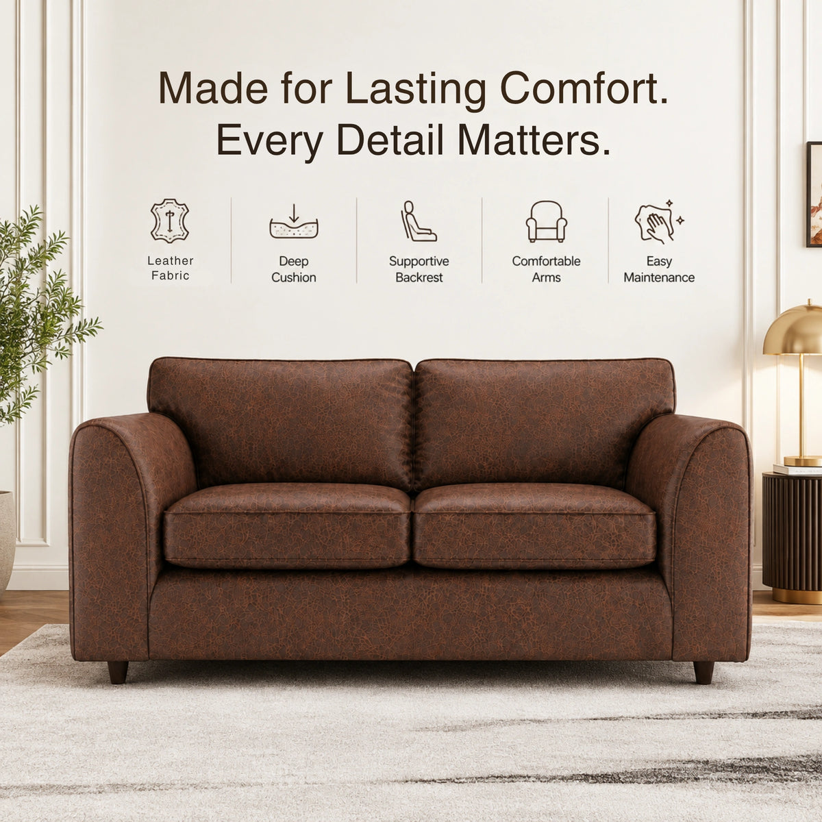 Chocolate Brown 3 Seater