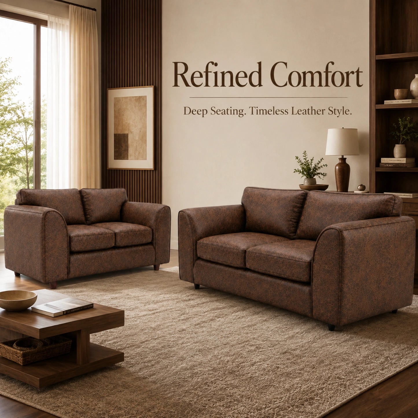 Chocolate Brown 3+2 Seater