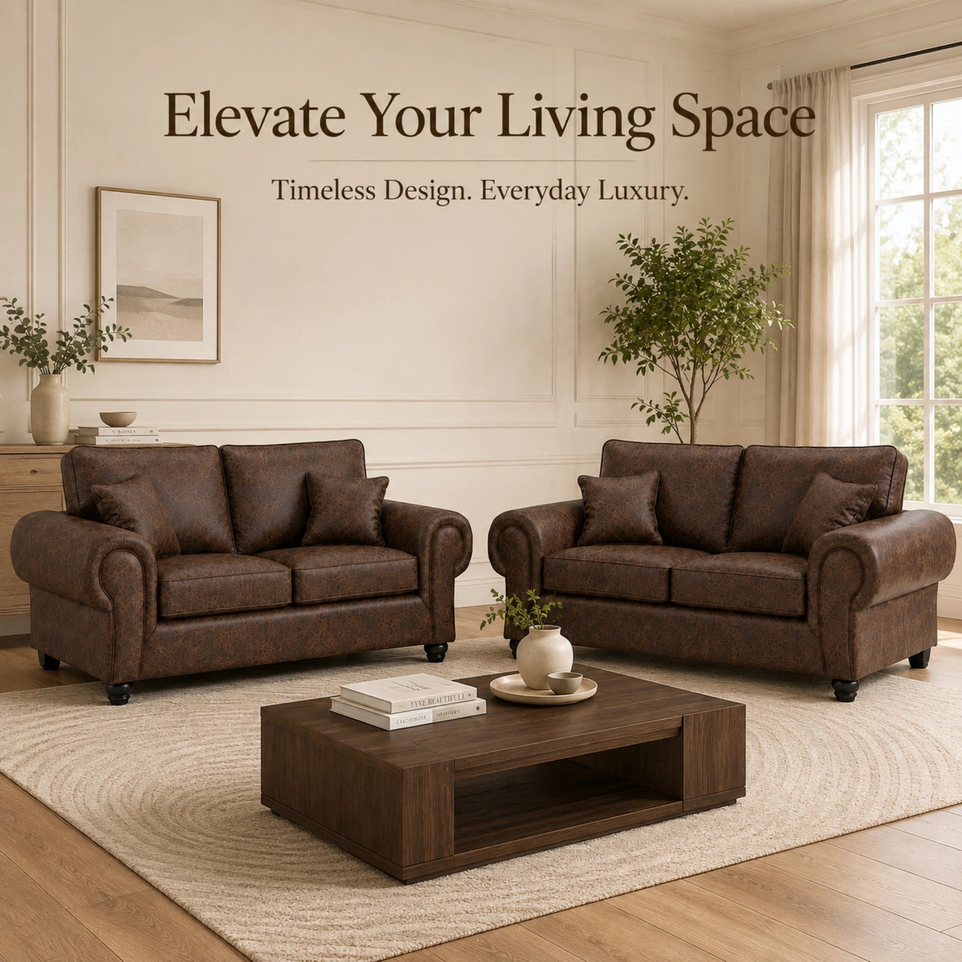 Chocolate Brown 3+2 Seater