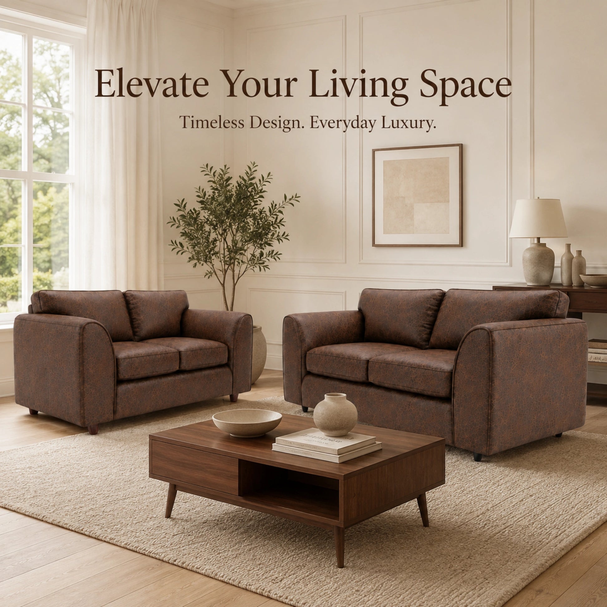 Chocolate Brown 3+2 Seater