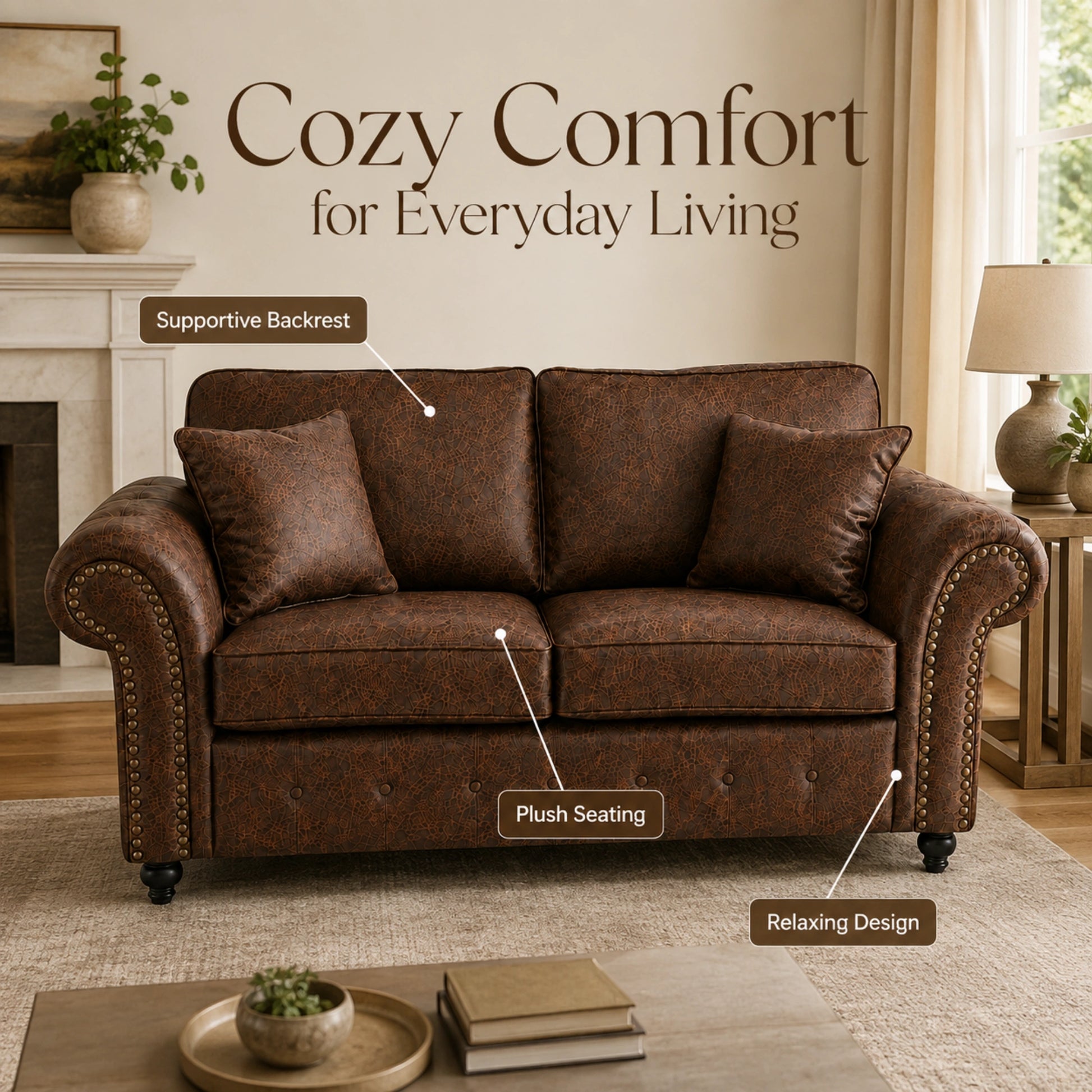 Chocolate Brown 3+2 Seater