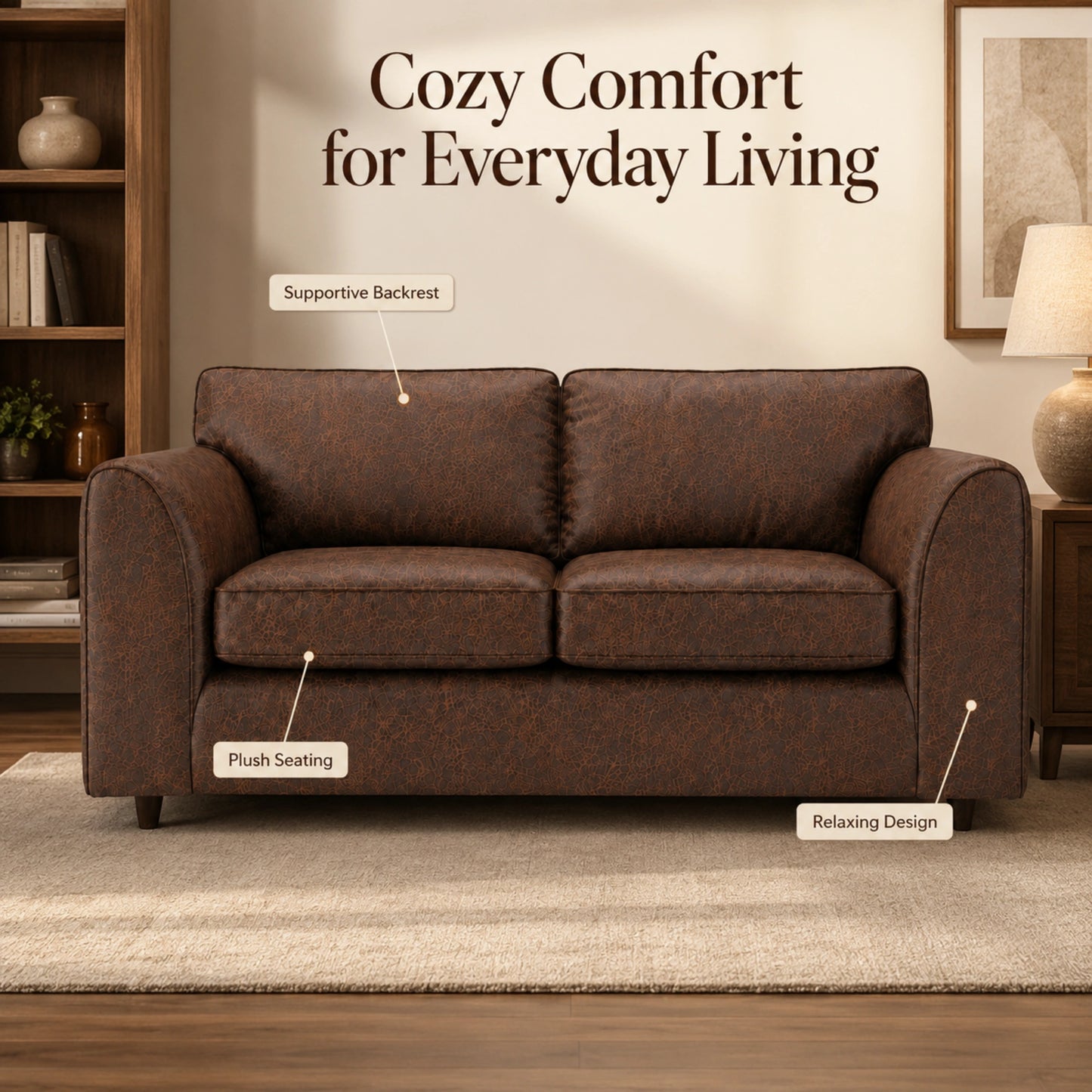 Chocolate Brown 3+2 Seater