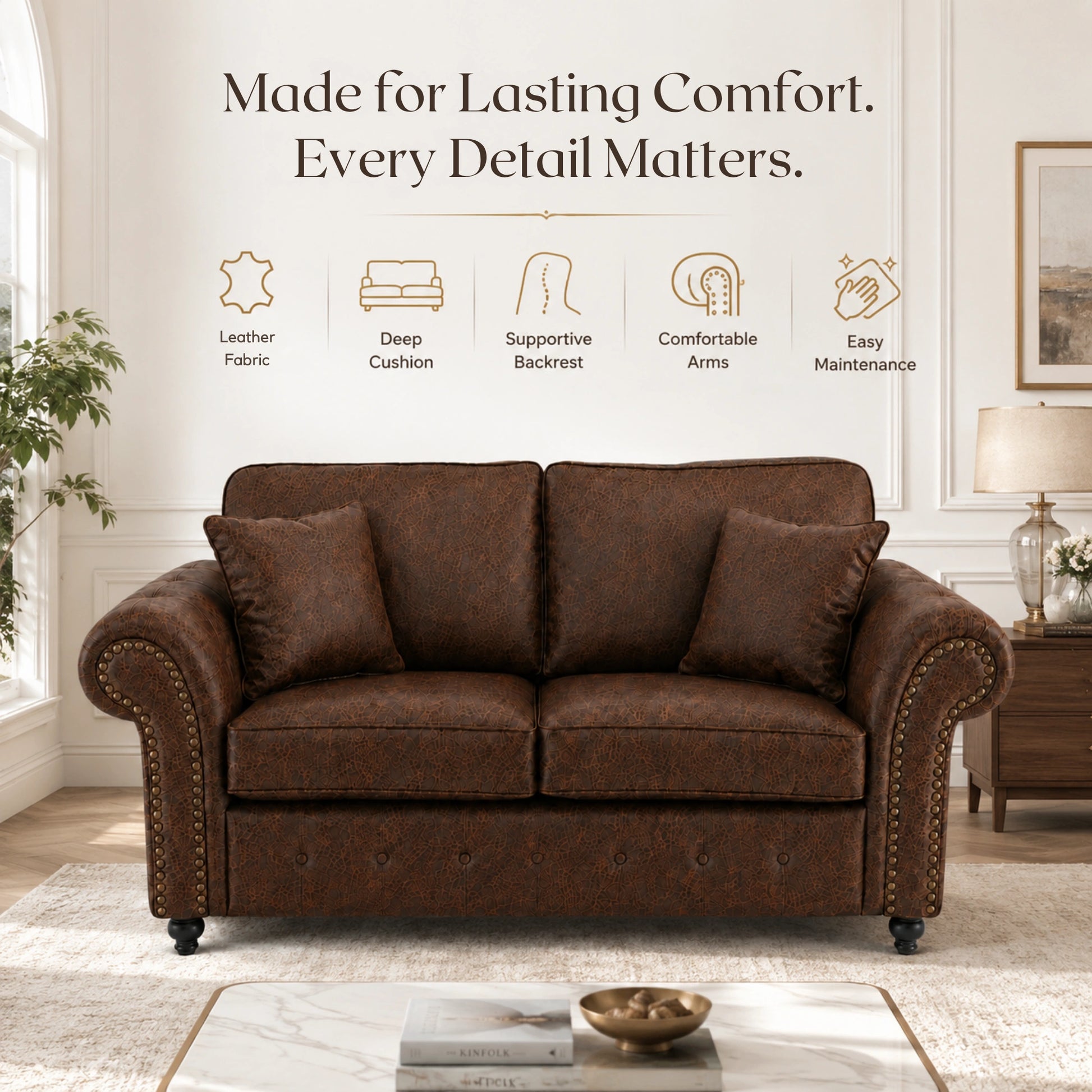 Chocolate Brown 3+2 Seater