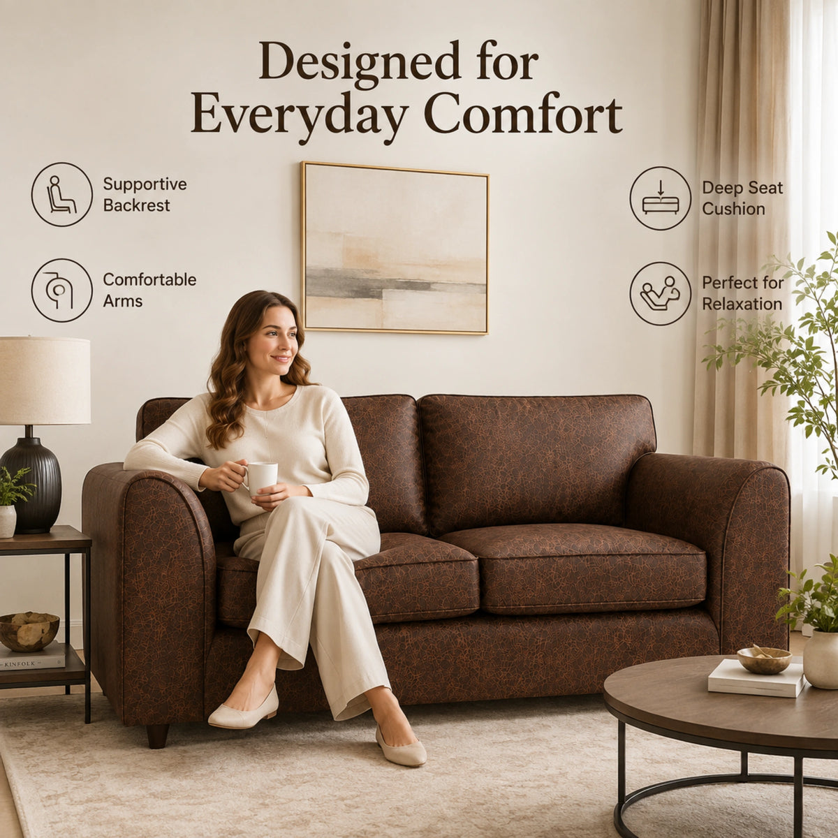 Chocolate Brown 3+2 Seater