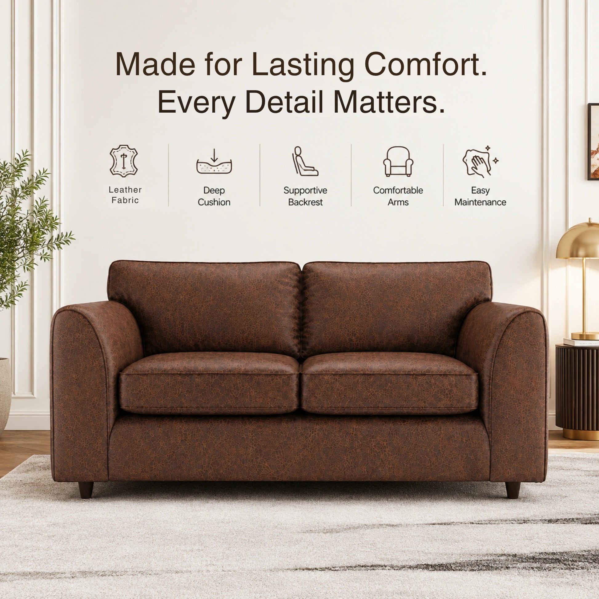 Chocolate Brown 3+2 Seater