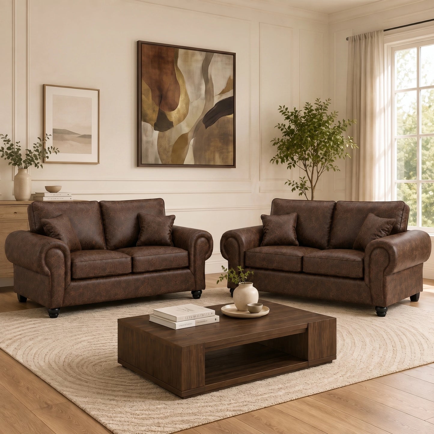 Chocolate Brown 3+2 Seater