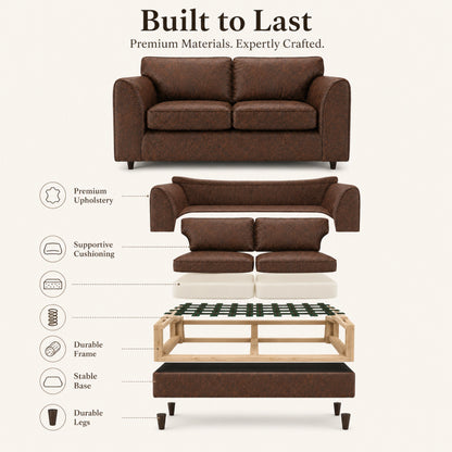 Chocolate Brown 3+2 Seater