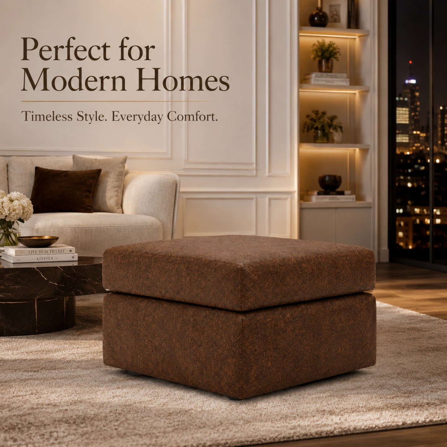 Chocolate Brown Footstool