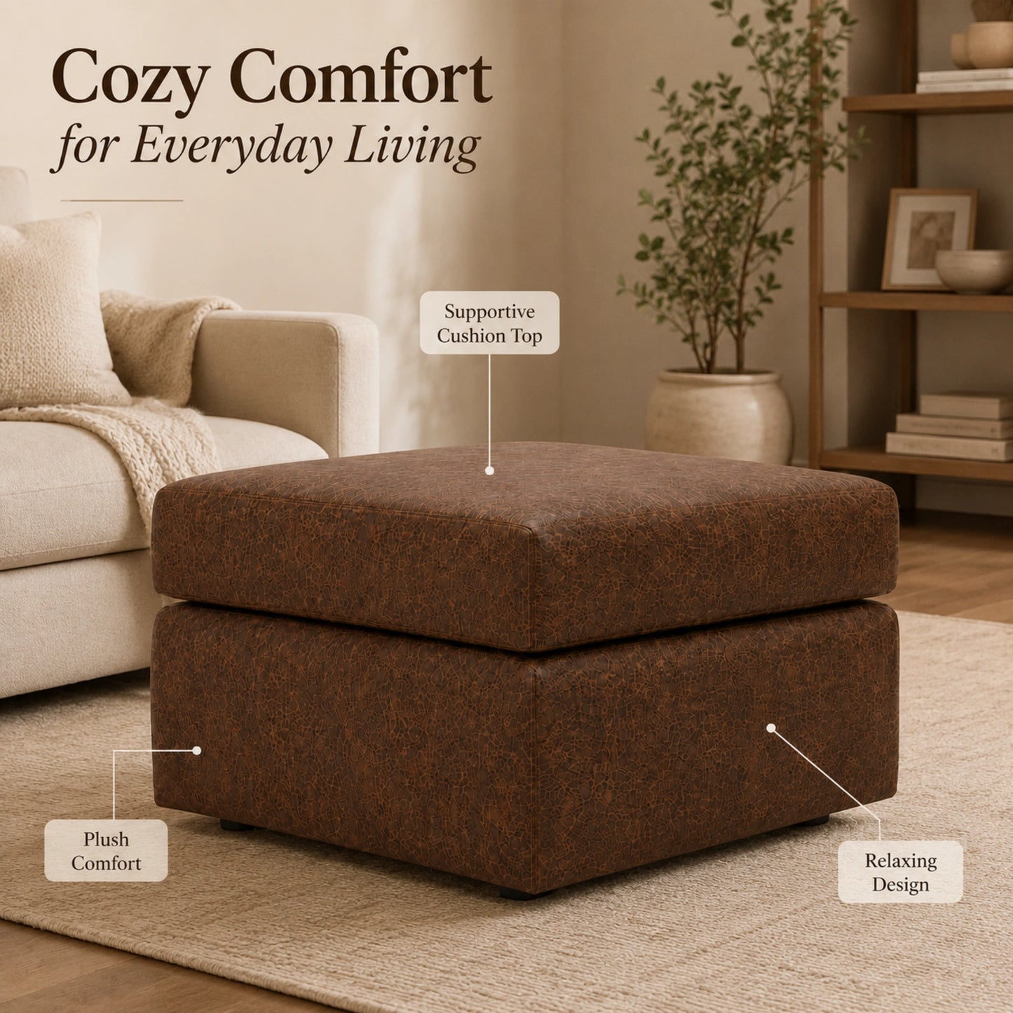Chocolate Brown Footstool