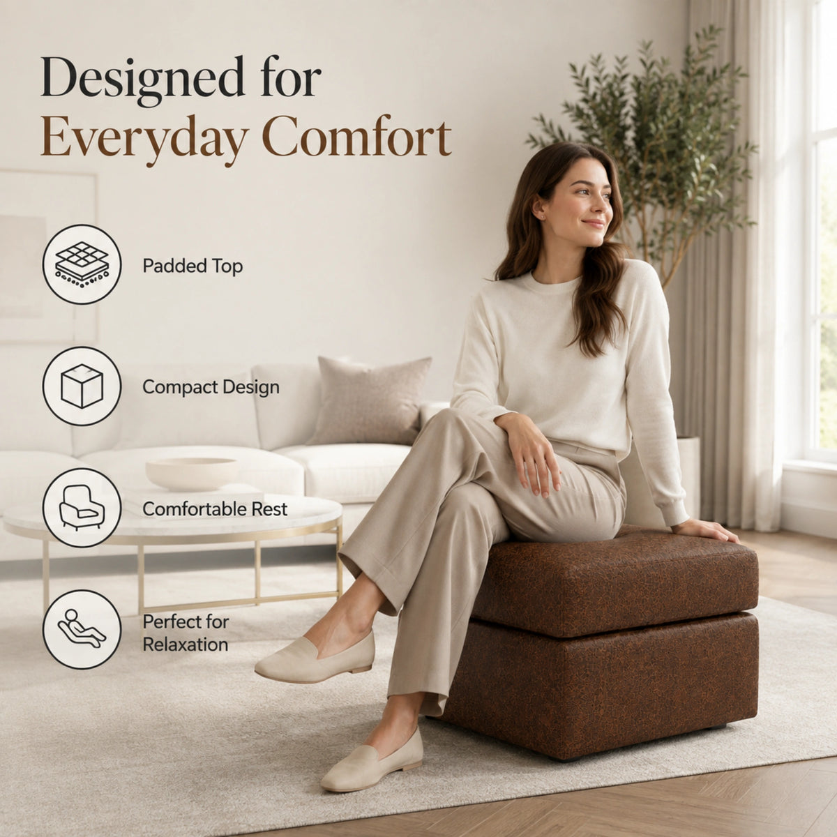 Chocolate Brown Footstool