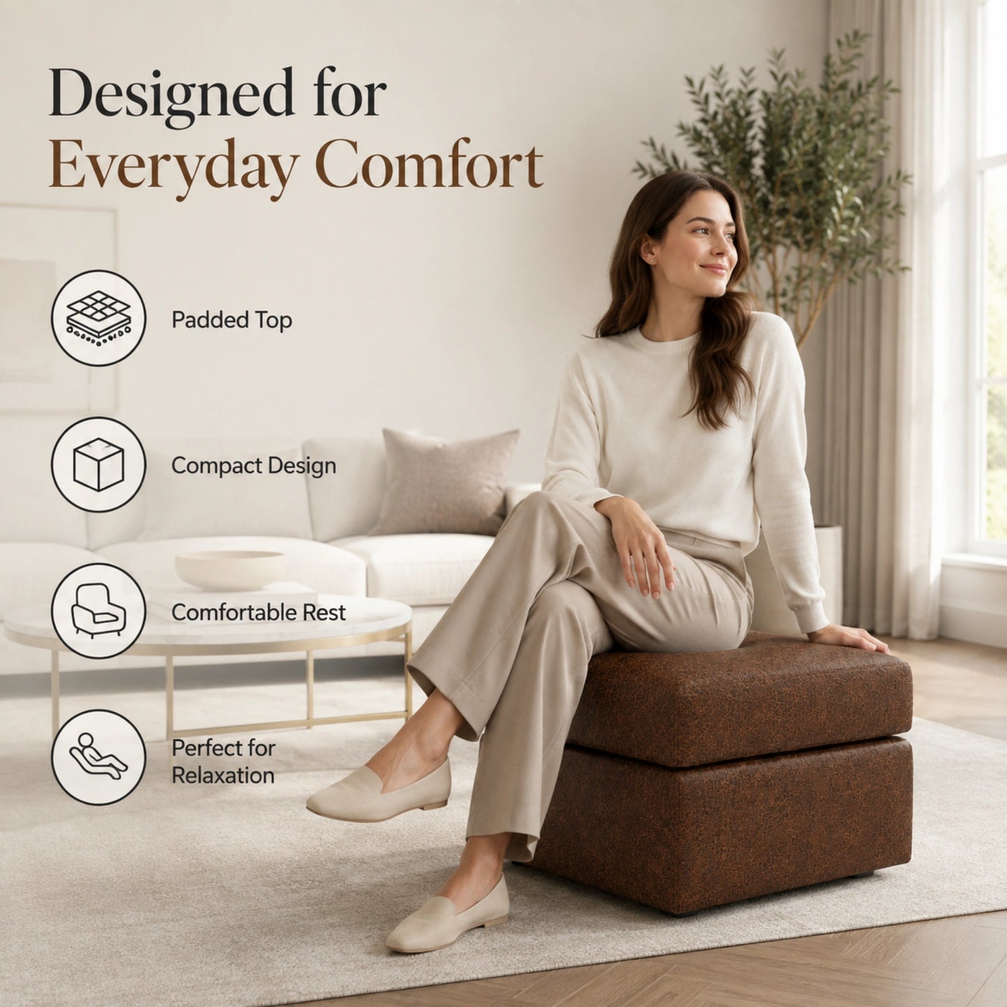 Chocolate Brown Footstool