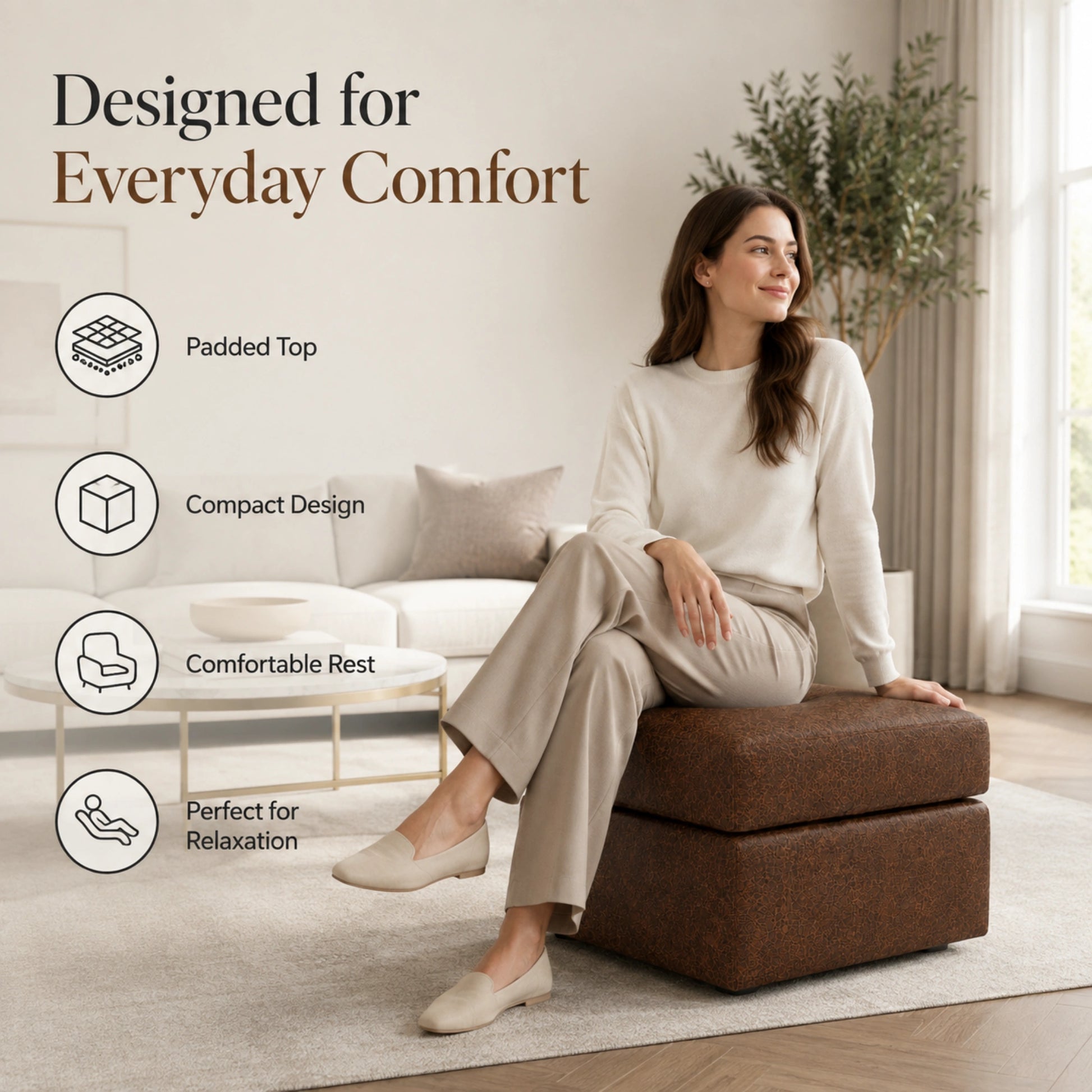 Chocolate Brown Footstool