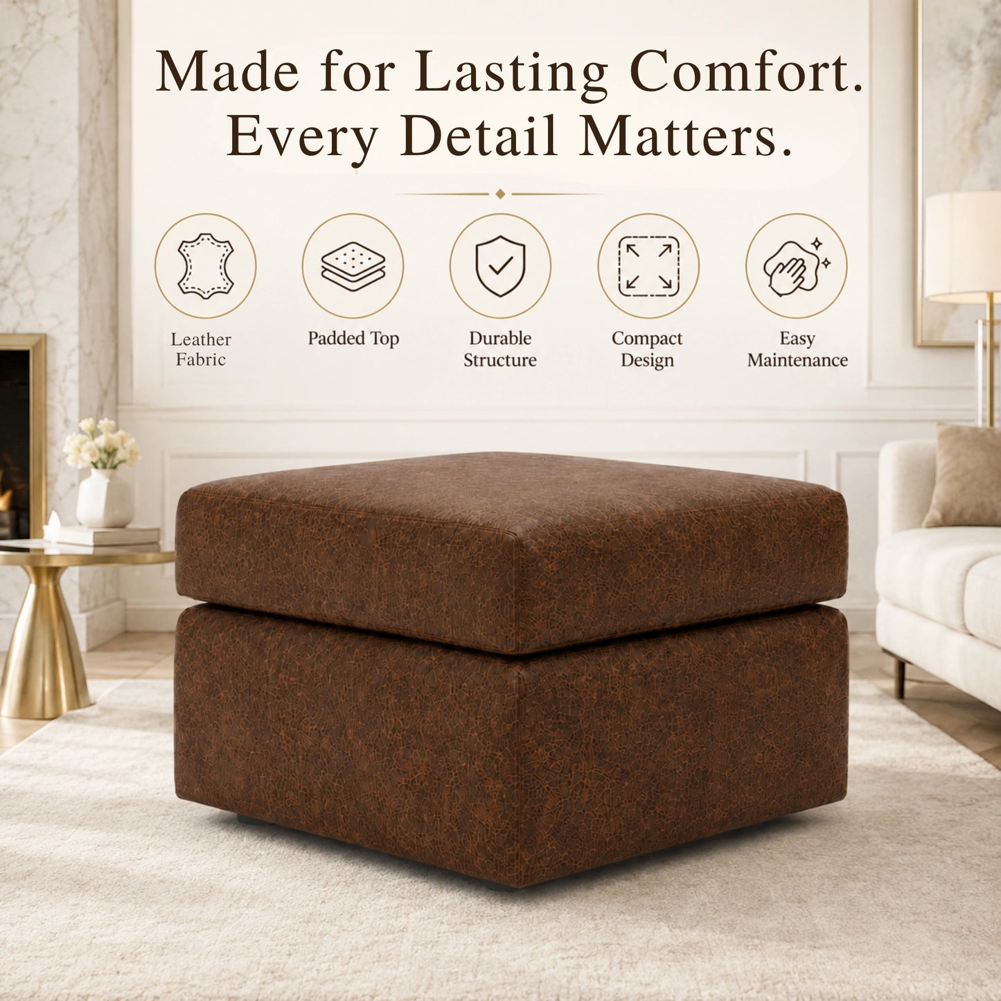 Chocolate Brown Footstool
