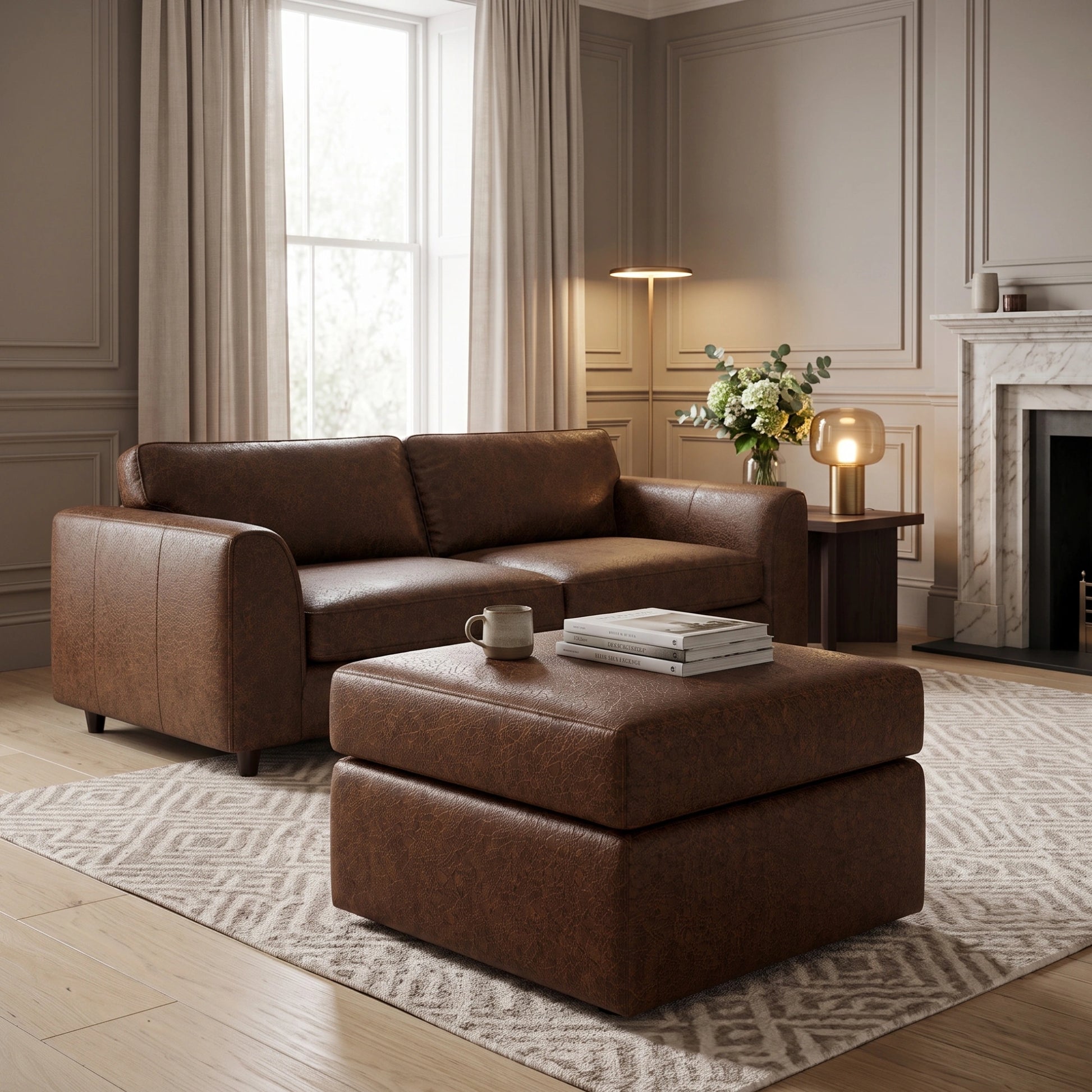 Chocolate Brown Footstool