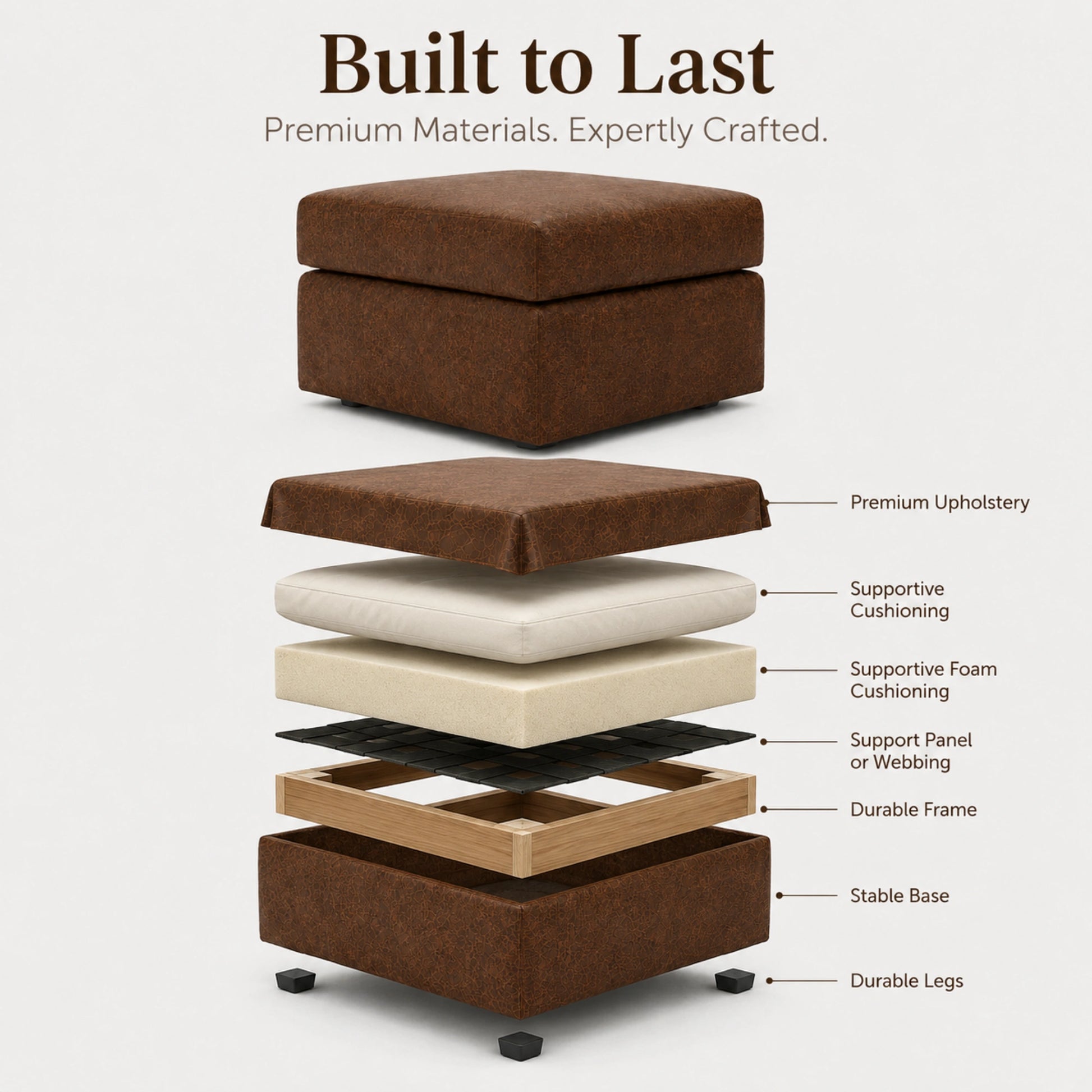 Chocolate Brown Footstool