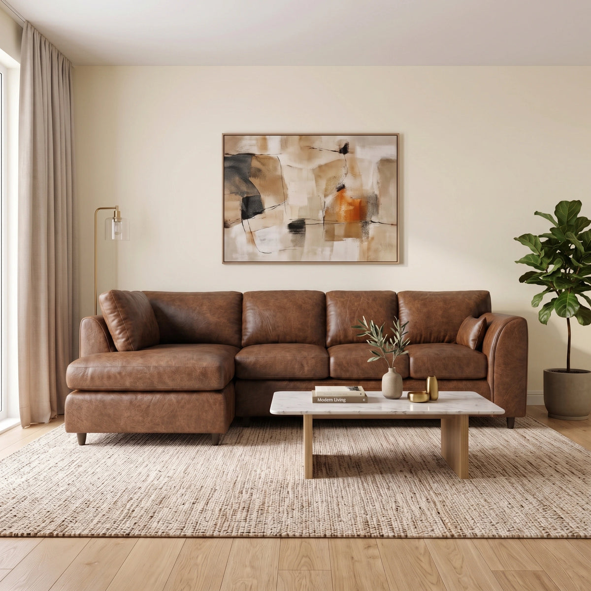 Chocolate Brown | 5 Seater | Left Hand Facing