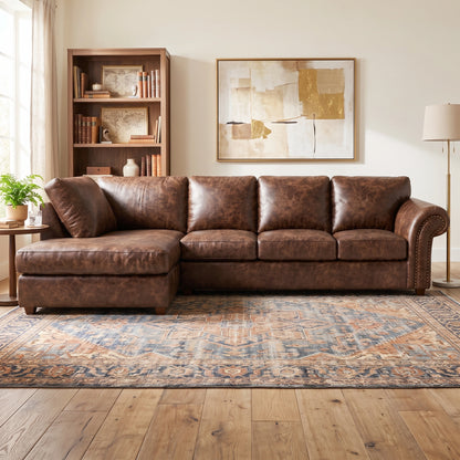 Chocolate Brown 5 Seater Left hand facing