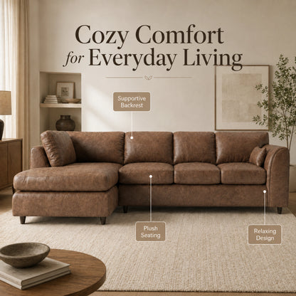 Chocolate Brown | 5 Seater | Left Hand Facing
