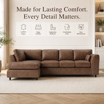 Chocolate Brown | 5 Seater | Left Hand Facing