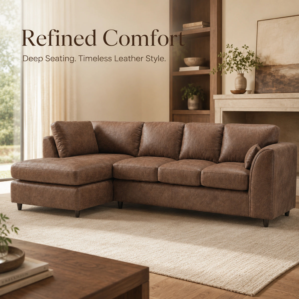 Chocolate Brown | 5 Seater | Left Hand Facing