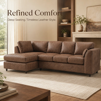 Chocolate Brown | 5 Seater | Left Hand Facing
