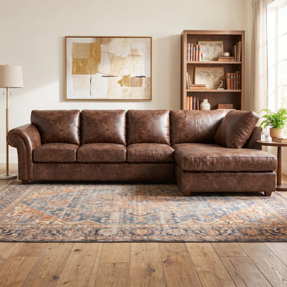Chocolate Brown 5 Seater Right hand facing