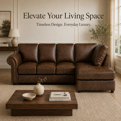Chocolate Brown 5 Seater Right  hand facing