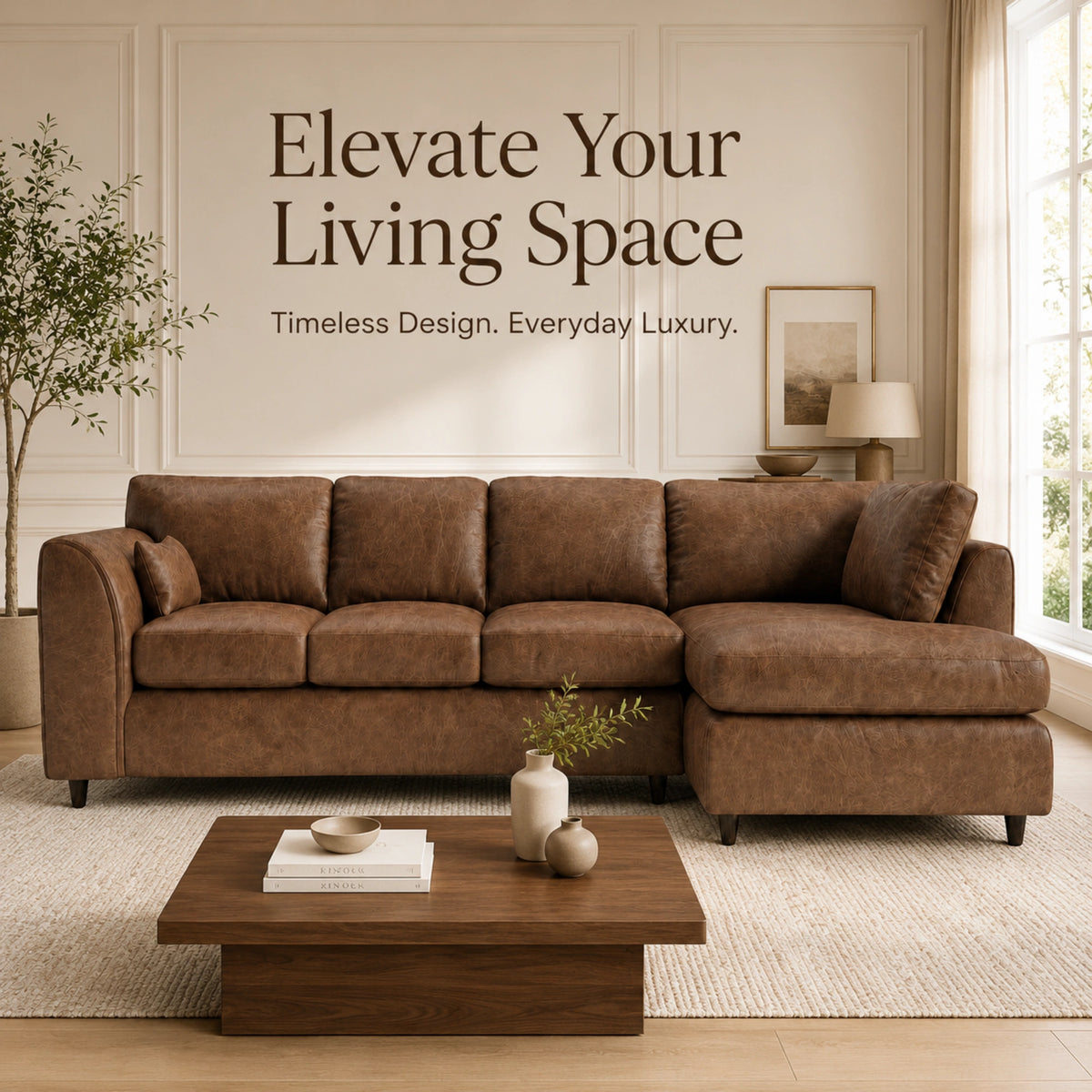 Chocolate Brown | 5 Seater | Right Hand Facing