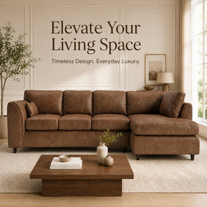 Chocolate Brown | 5 Seater | Right Hand Facing