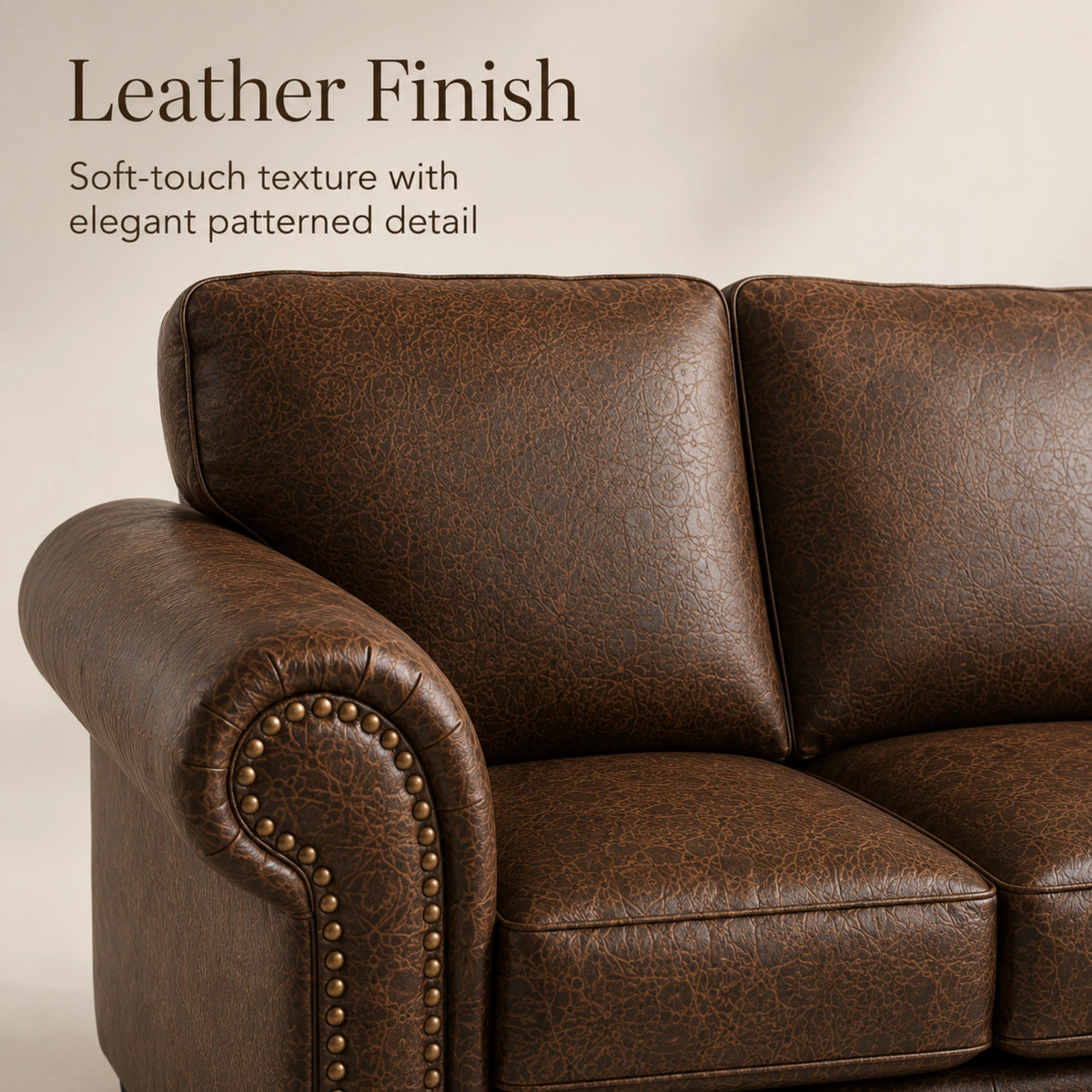 Chocolate Brown 5 Seater Right  hand facing