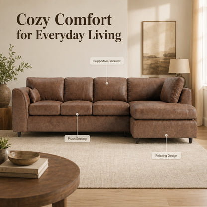 Chocolate Brown | 5 Seater | Right Hand Facing
