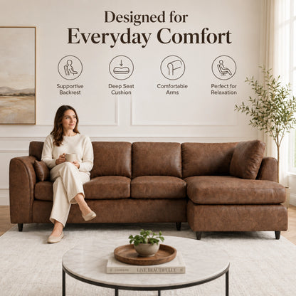 Chocolate Brown | 5 Seater | Right Hand Facing