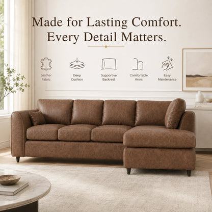 Chocolate Brown | 5 Seater | Right Hand Facing