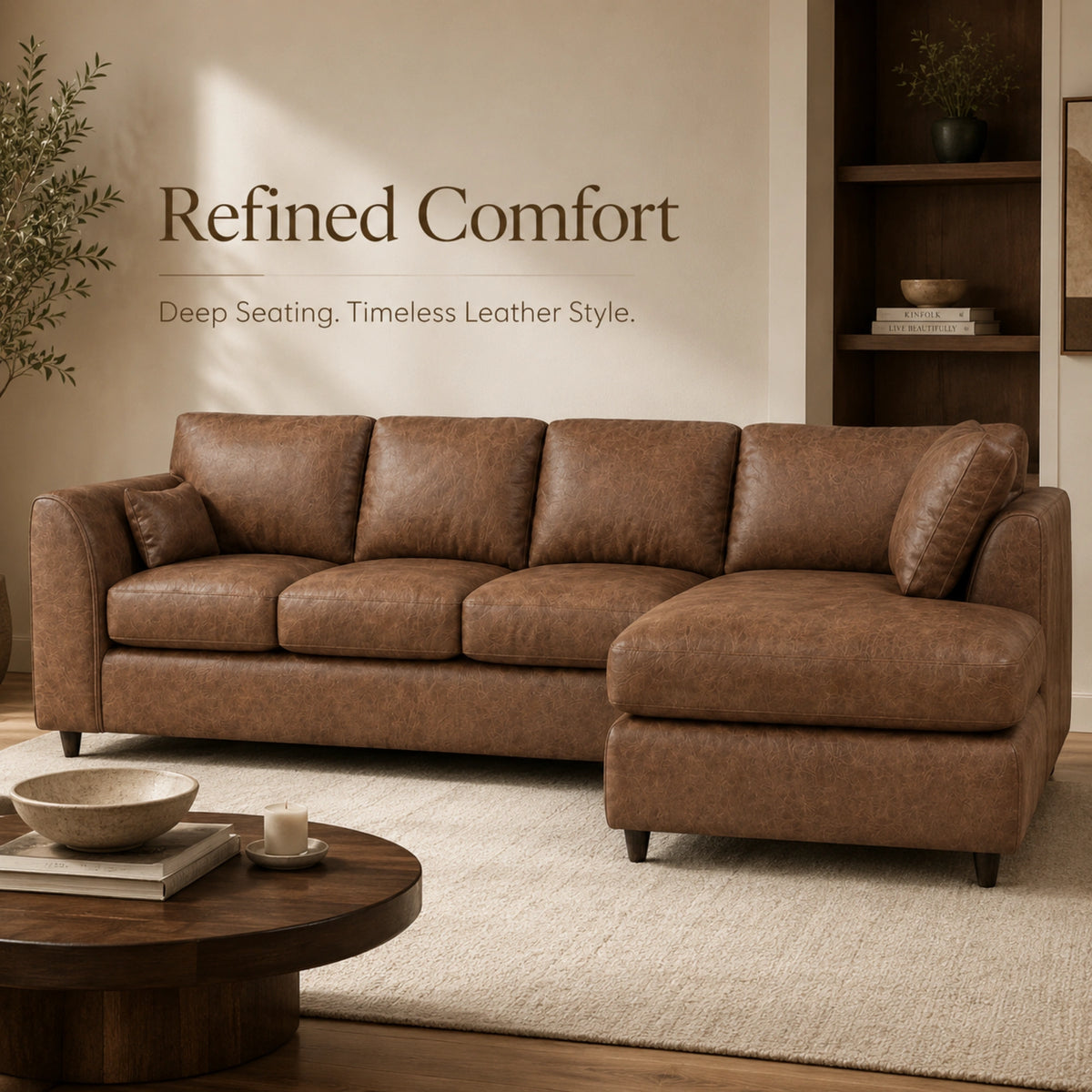 Chocolate Brown | 5 Seater | Right Hand Facing