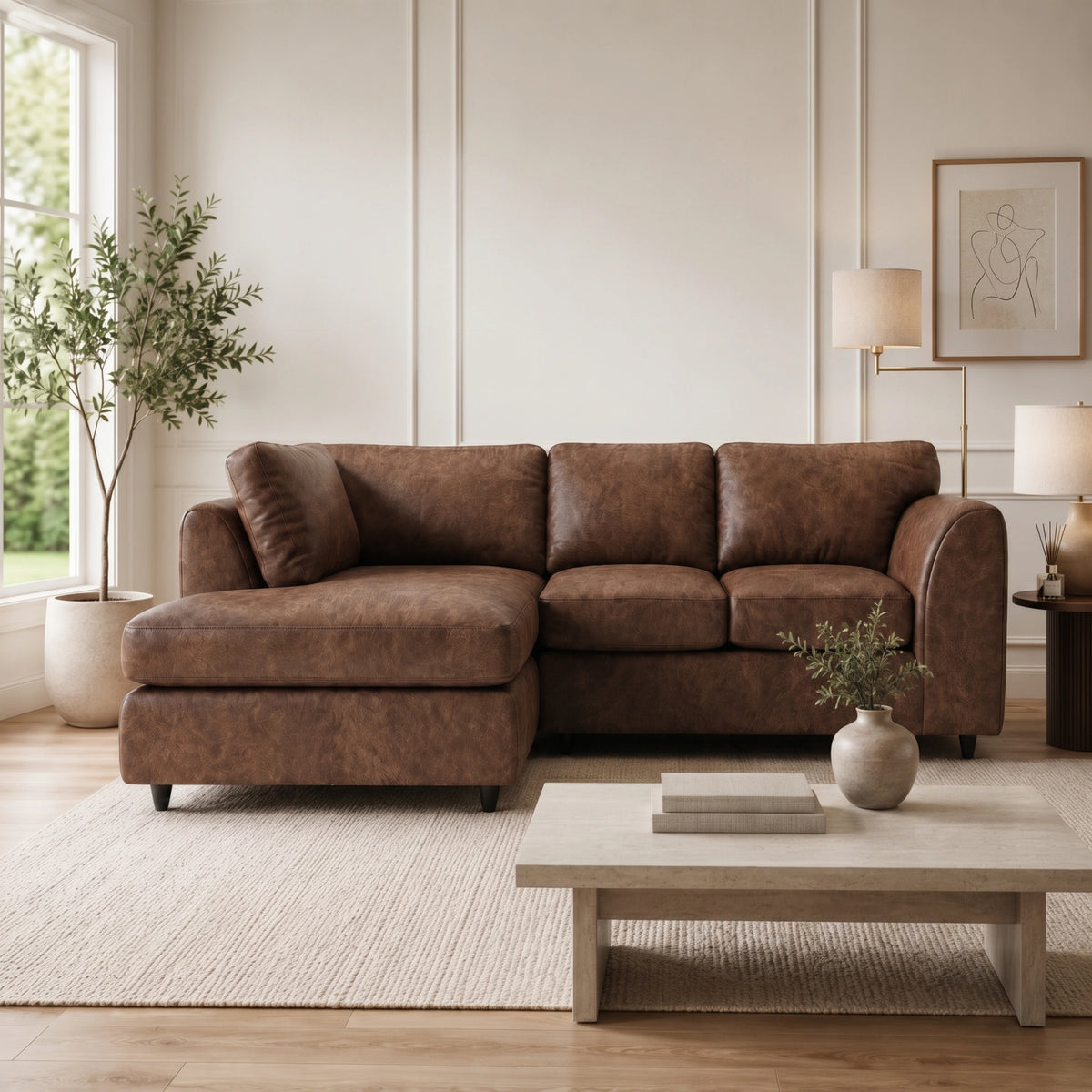 Chocolate Brown | 4 Seater | Left Hand Facing
