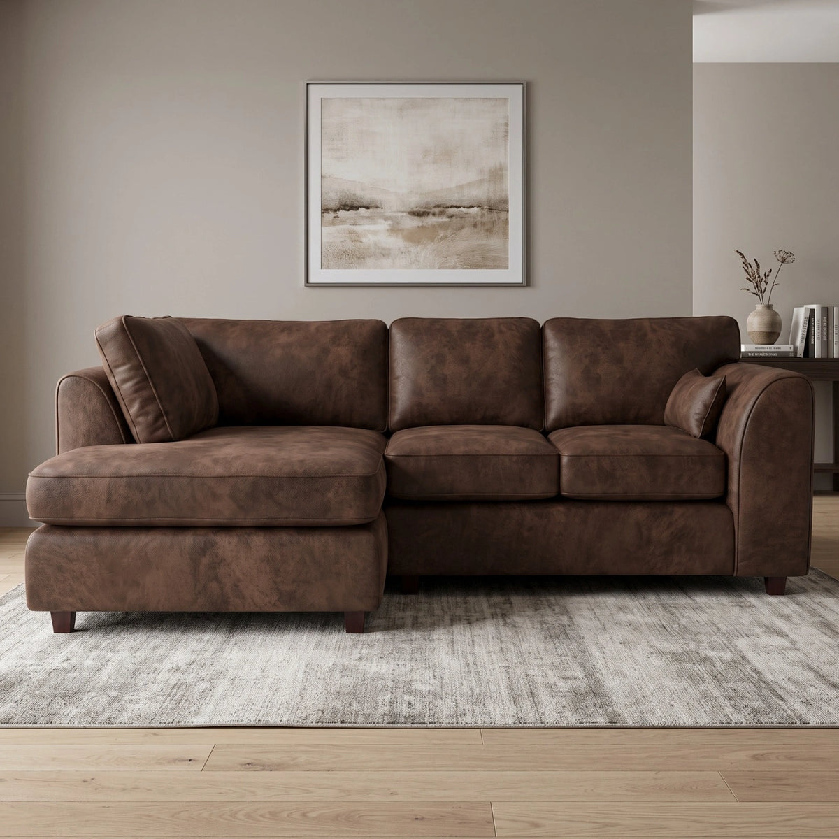 Chocolate Brown | 4 Seater | Left Hand Facing