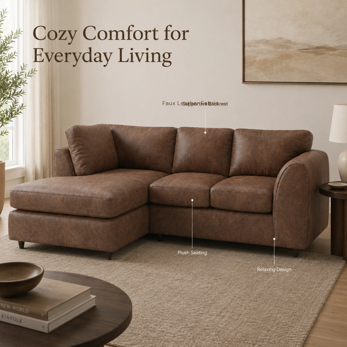 Chocolate Brown | 4 Seater | Left Hand Facing