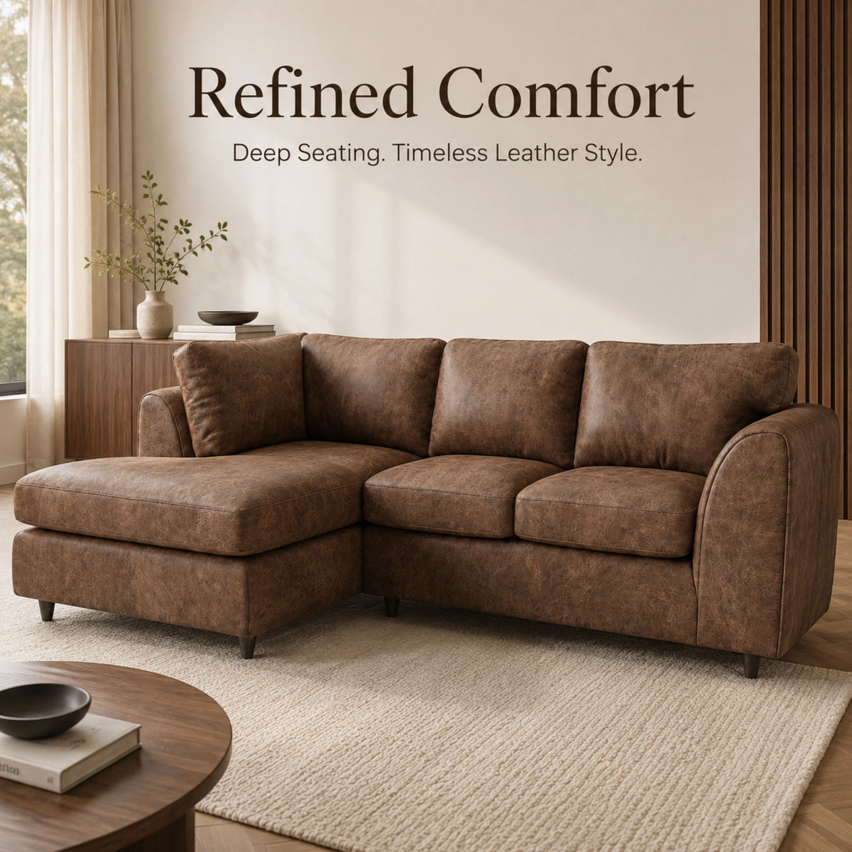 Chocolate Brown | 4 Seater | Left Hand Facing