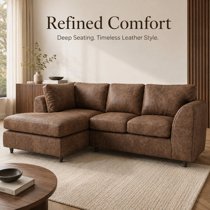 Chocolate Brown | 4 Seater | Left Hand Facing