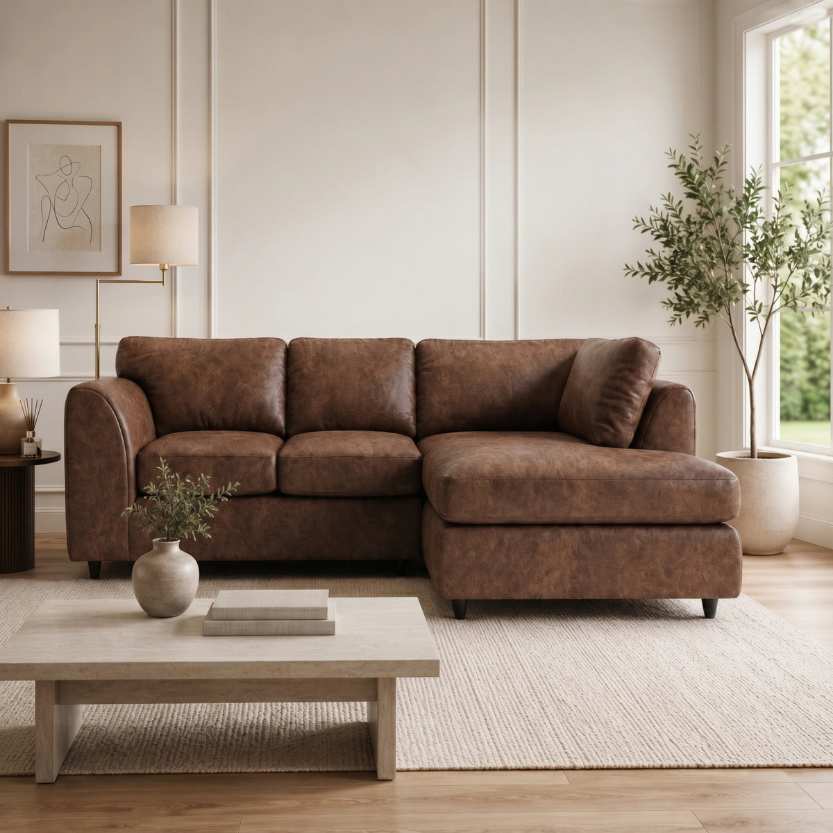 Chocolate Brown | 4 Seater | Right Hand Facing