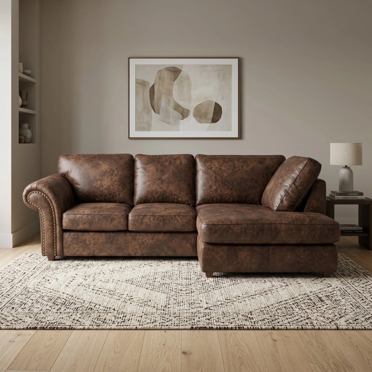 Chocolate Brown 4 Seater Right Hand facing