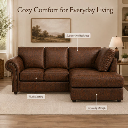 Chocolate Brown 4 Seater Right Hand facing
