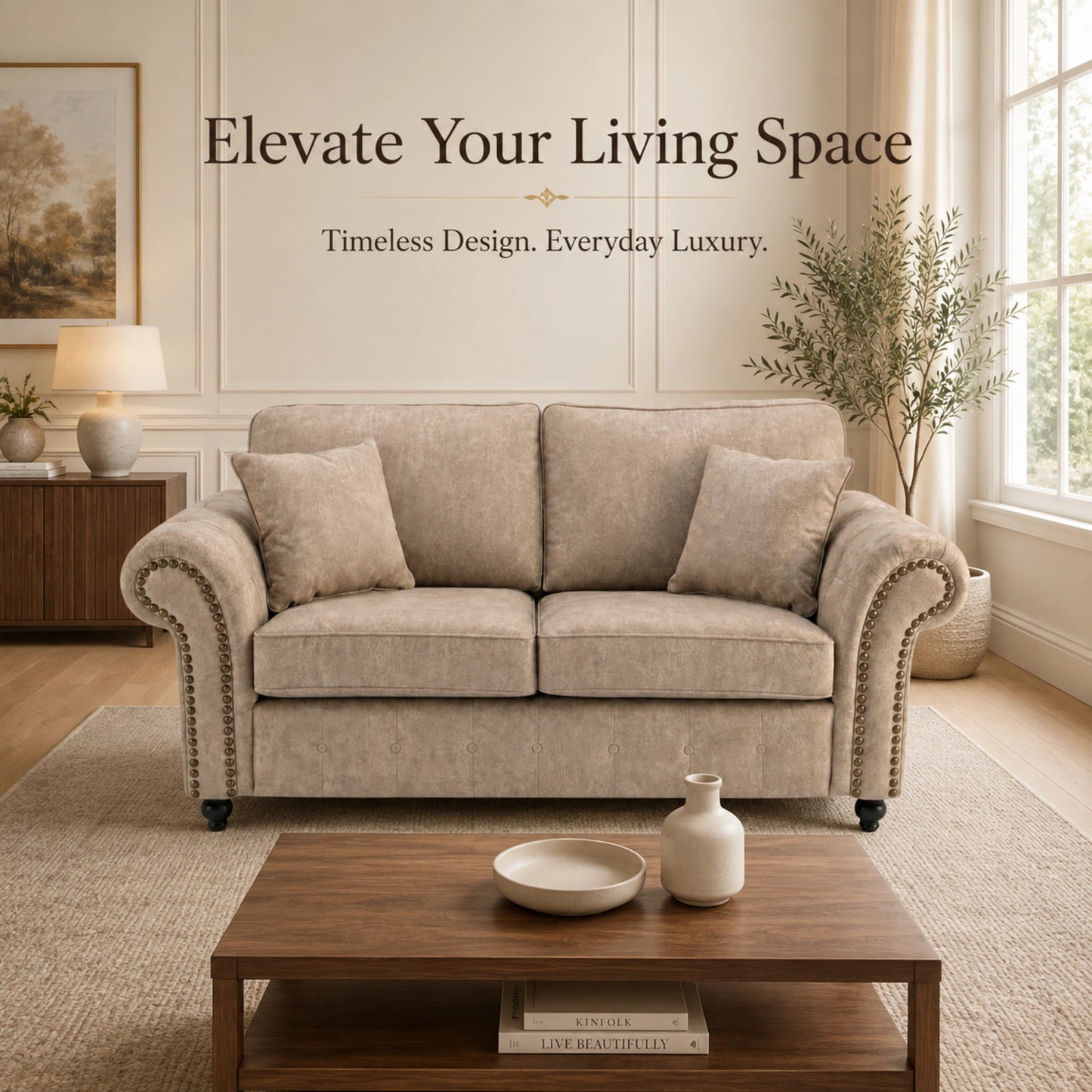 Oakland Full Back 2 Seater Leather Sofa