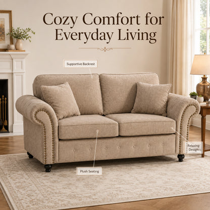 Oakland Full Back 2 Seater Leather Sofa