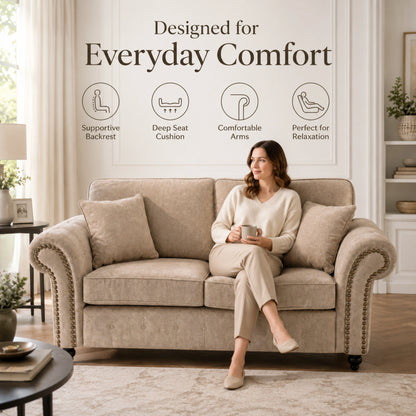 Oakland Full Back 2 Seater Leather Sofa