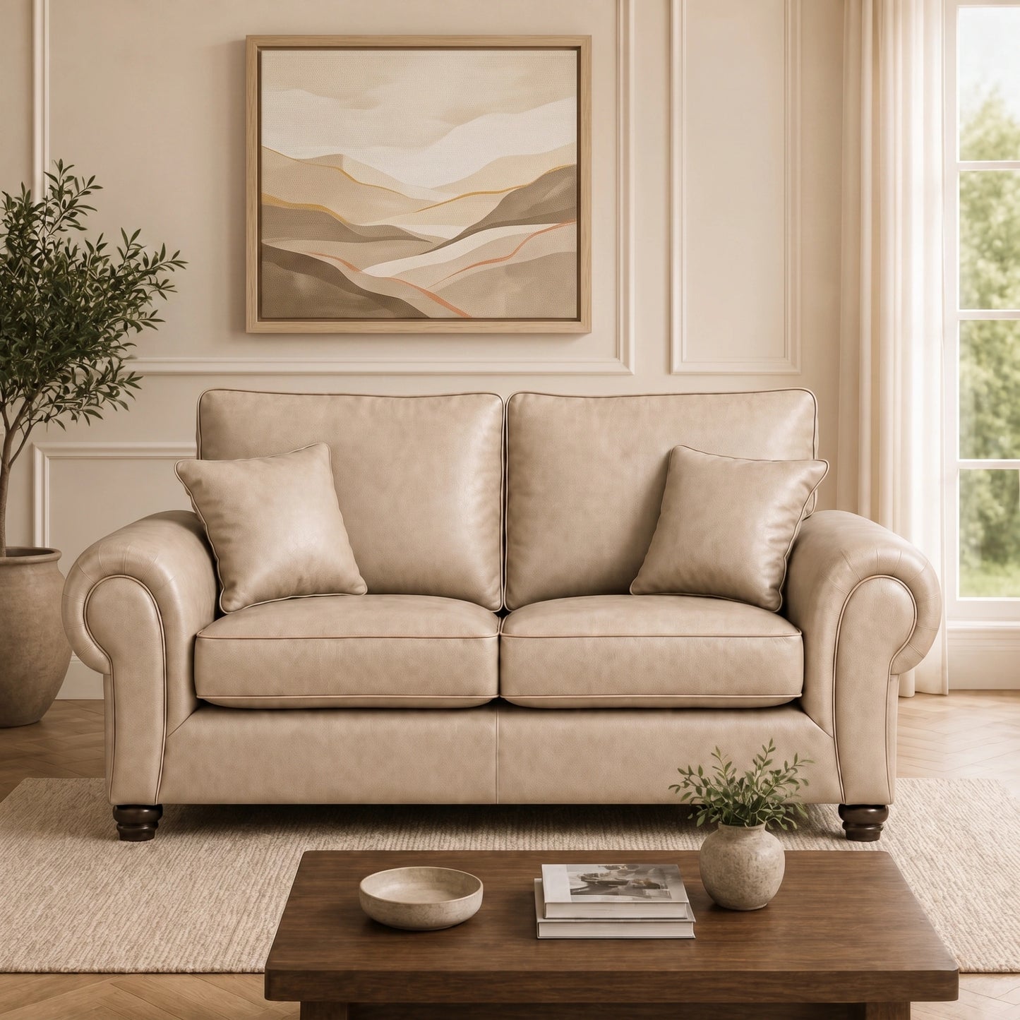 Cream 3 Seater